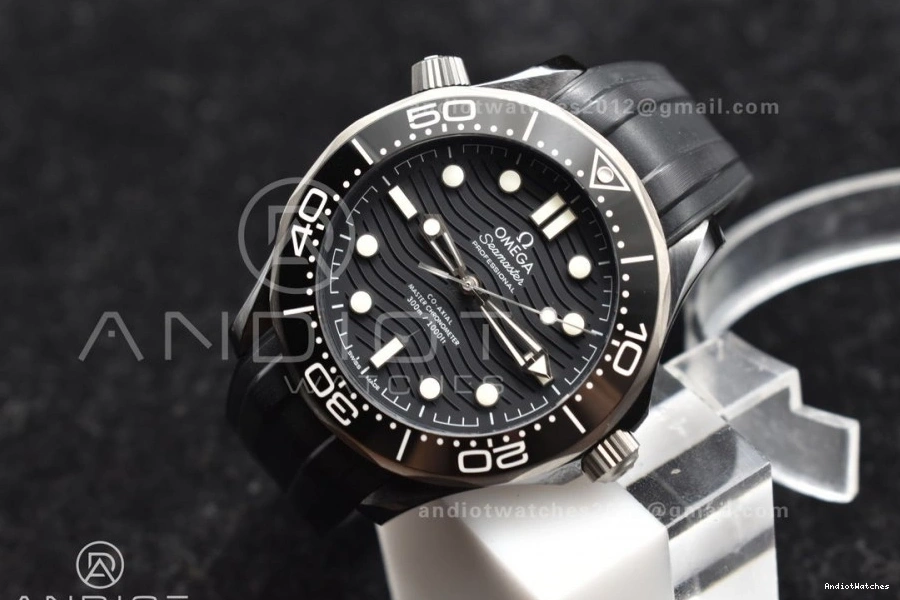1081 Black PVD on Dial Edition 300M Strap VSF Diver Seamaster Black GoAnywhere Best A Rubber 0811